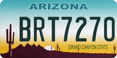 AZ license plate BRT7270