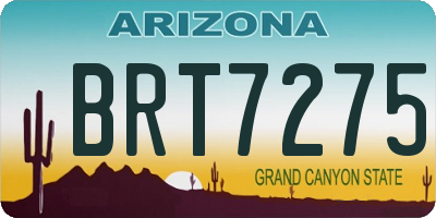 AZ license plate BRT7275