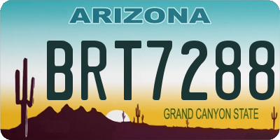 AZ license plate BRT7288