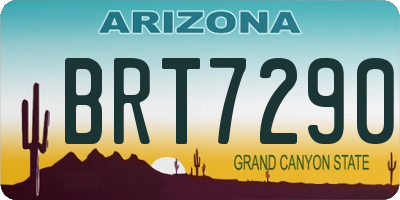 AZ license plate BRT7290