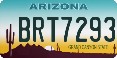 AZ license plate BRT7293