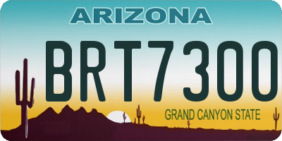 AZ license plate BRT7300