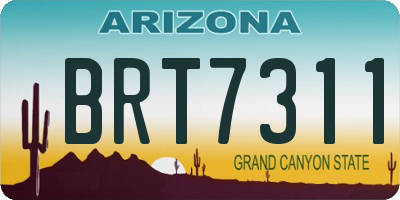 AZ license plate BRT7311