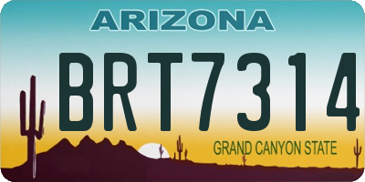 AZ license plate BRT7314
