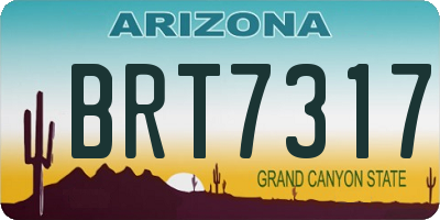 AZ license plate BRT7317