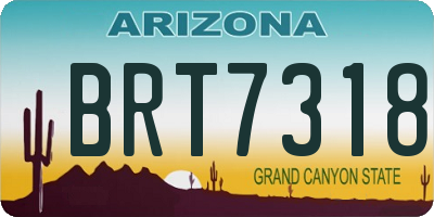AZ license plate BRT7318
