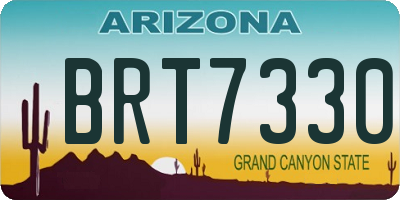 AZ license plate BRT7330