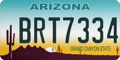AZ license plate BRT7334