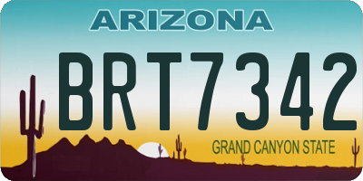 AZ license plate BRT7342
