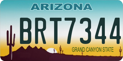 AZ license plate BRT7344