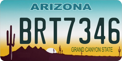 AZ license plate BRT7346