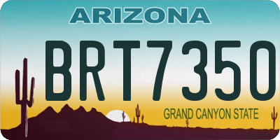 AZ license plate BRT7350