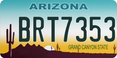 AZ license plate BRT7353