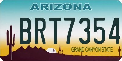 AZ license plate BRT7354