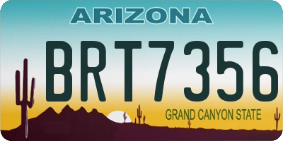 AZ license plate BRT7356