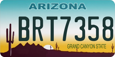 AZ license plate BRT7358