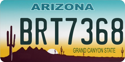 AZ license plate BRT7368