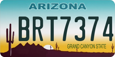 AZ license plate BRT7374