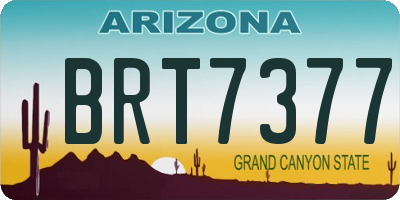 AZ license plate BRT7377