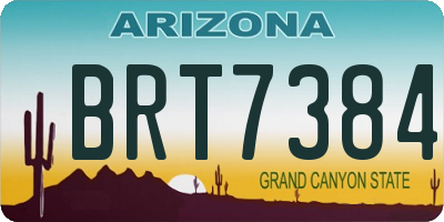 AZ license plate BRT7384