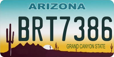 AZ license plate BRT7386
