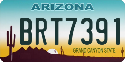 AZ license plate BRT7391