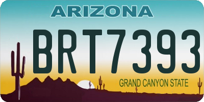 AZ license plate BRT7393