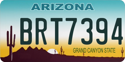 AZ license plate BRT7394