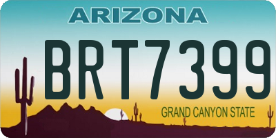 AZ license plate BRT7399