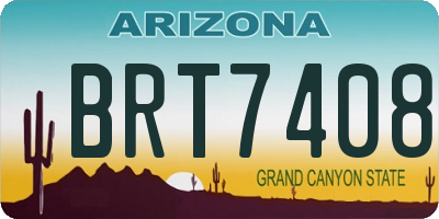 AZ license plate BRT7408