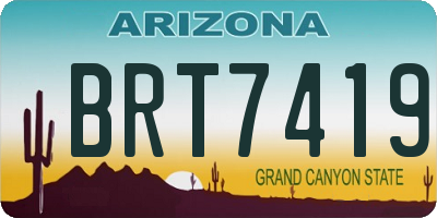 AZ license plate BRT7419