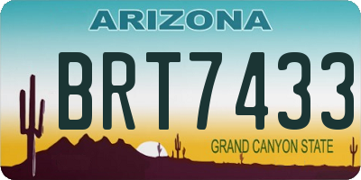 AZ license plate BRT7433