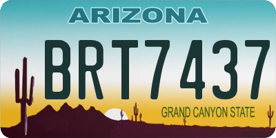AZ license plate BRT7437