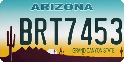 AZ license plate BRT7453