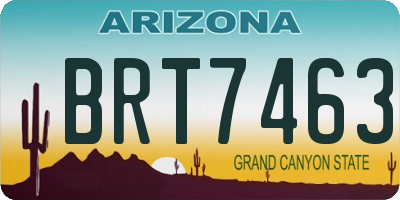 AZ license plate BRT7463