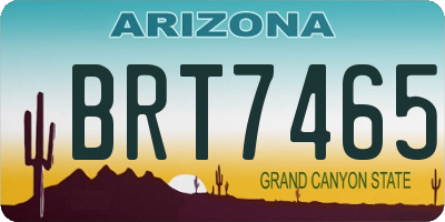AZ license plate BRT7465