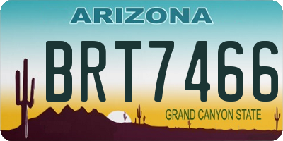 AZ license plate BRT7466