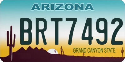 AZ license plate BRT7492
