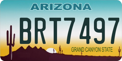 AZ license plate BRT7497