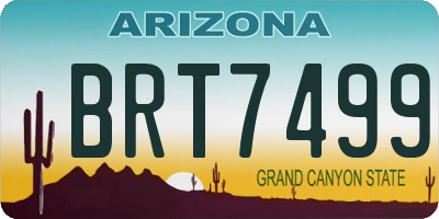 AZ license plate BRT7499