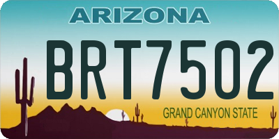 AZ license plate BRT7502