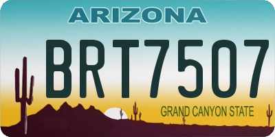 AZ license plate BRT7507
