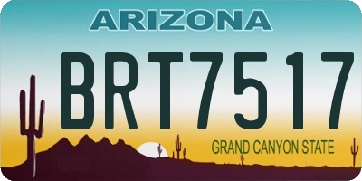 AZ license plate BRT7517