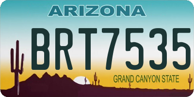 AZ license plate BRT7535