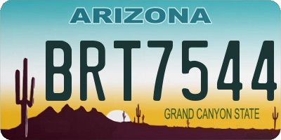 AZ license plate BRT7544