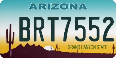 AZ license plate BRT7552