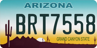 AZ license plate BRT7558