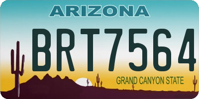 AZ license plate BRT7564