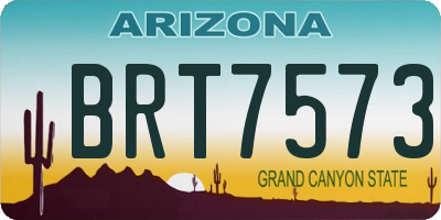 AZ license plate BRT7573