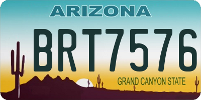 AZ license plate BRT7576